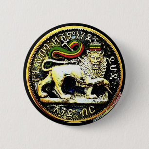 ¼ 2" runder äthiopischer Löwe des Judah Button