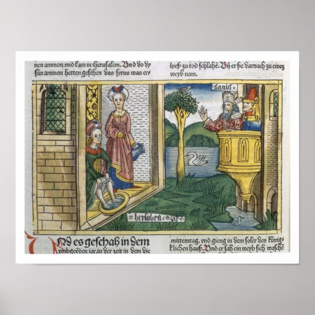 2 Samuel 11 1-5 David sieht Bathsheba Baden, von Poster (Vorne)