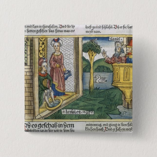 2 Samuel 11 1-5 David sieht Bathsheba, von zu Button (Vorderseite)