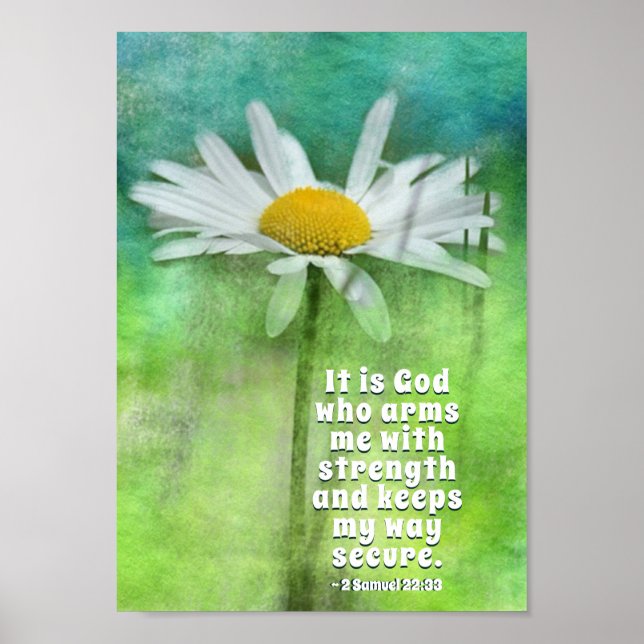 2 Samuel 22:33 Es ist Gott, der mich mit Kraft rüt Poster (Vorne)