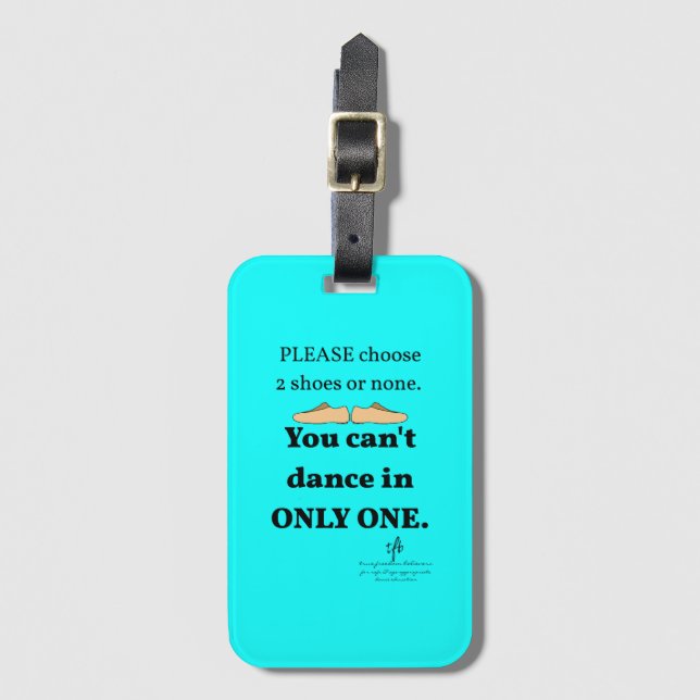 2 Schuhe oder kein Cyan Gepäckanhänger (Vorderseite Vertikal)