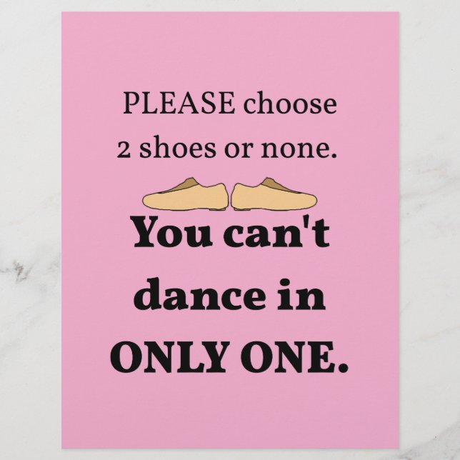 2 Schuhe oder kein helles Rosa Flyer (Vorne)
