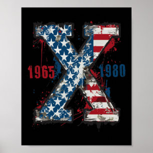 (2 Seite)4. Juli Trump American Flag USA Poster