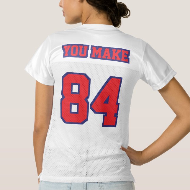 2 Seite RED NAVY BLUE WHITE Womens Sport Jersey (Rückseite)
