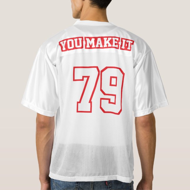2 Seite RED WHITE Mens Football Jersey (Rückseite)