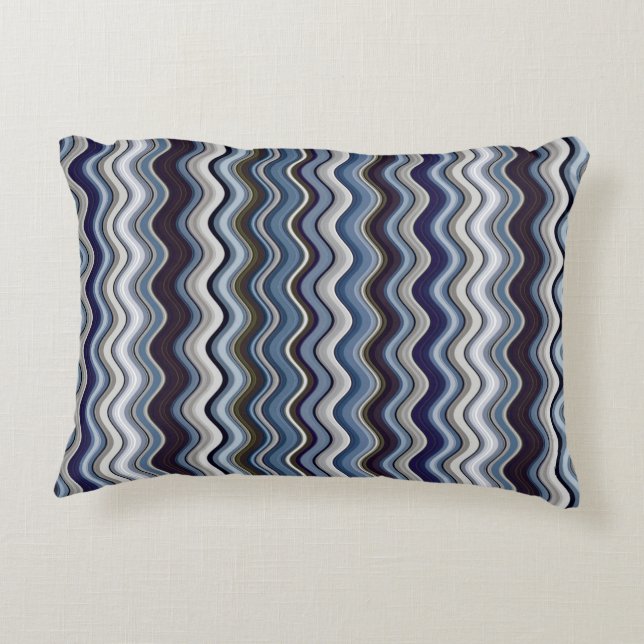 2 Seiten 2 Schattige Wavy Stripes Dekokissen (Rückseite)