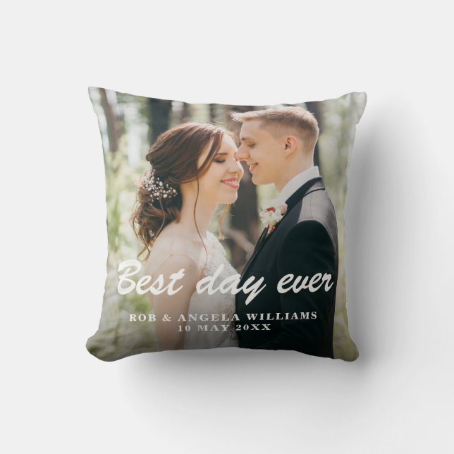 2 Seiten Blütenhochzeit Throw Kissen (Vorderseite)