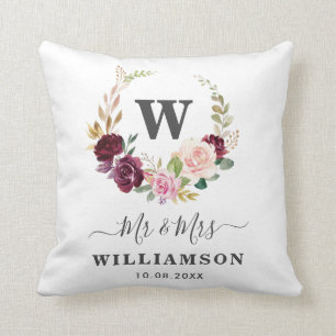 2 Seiten Blütenhochzeit Throw Kissen