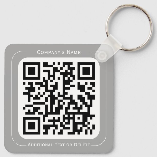 2 Seiten Ihr Logo + QR-Code Einfache Geschäftsstel Schlüsselanhänger (Rückseite)