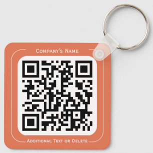 2 Seiten Ihr Logo + QR-Code Einfache Geschäftsstel Schlüsselanhänger
