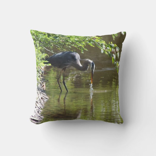 2-seitig Great Blue Heron Throw Kissen (Vorderseite)