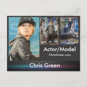 2-seitige Actor & Model Headshot Comp Postkarte