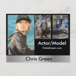 2-seitige Actor & Model Headshot Comp Postkarte