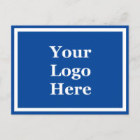 2-seitige blaue und weiße Vorlage Ihr Logo hier