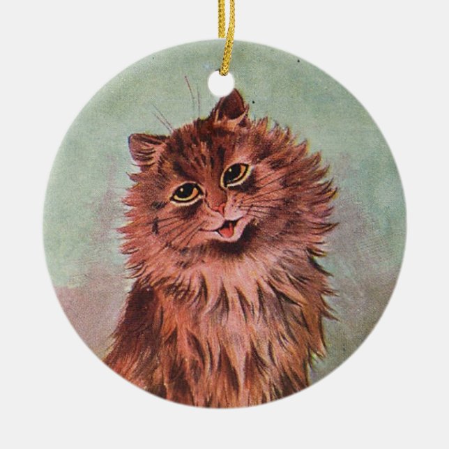 2-seitige Brown Tabby Cats ・ Louis Wain ・ Ornament (Vorne)