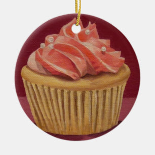 2-seitige Cupcake-Ornament Keramikornament
