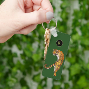 2-seitige Junge Wilde und Freie Tiger Monogram Gre Schlüsselanhänger
