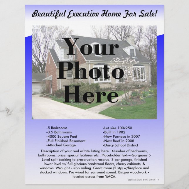 2-seitige Listung von Flyern mit echtem Anwesen Flyer (Vorne)