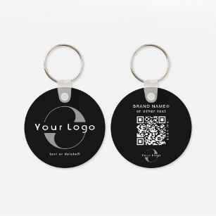 2-seitige Logos und QR-Code für Black Company Busi Schlüsselanhänger