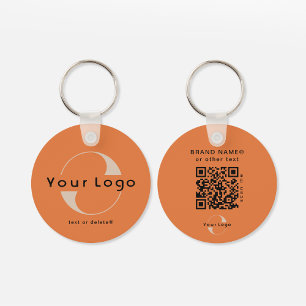 2-seitige Logos und QR-Code für Orange Company Bus Schlüsselanhänger