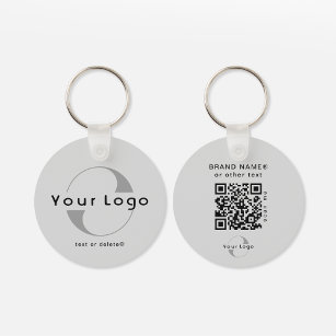 2-seitige Logos und QR-Code für Silver Company Bus Schlüsselanhänger