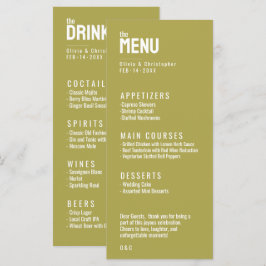 2-seitige MENU + GETRÄNKE Minimalistisch Bold Menükarte