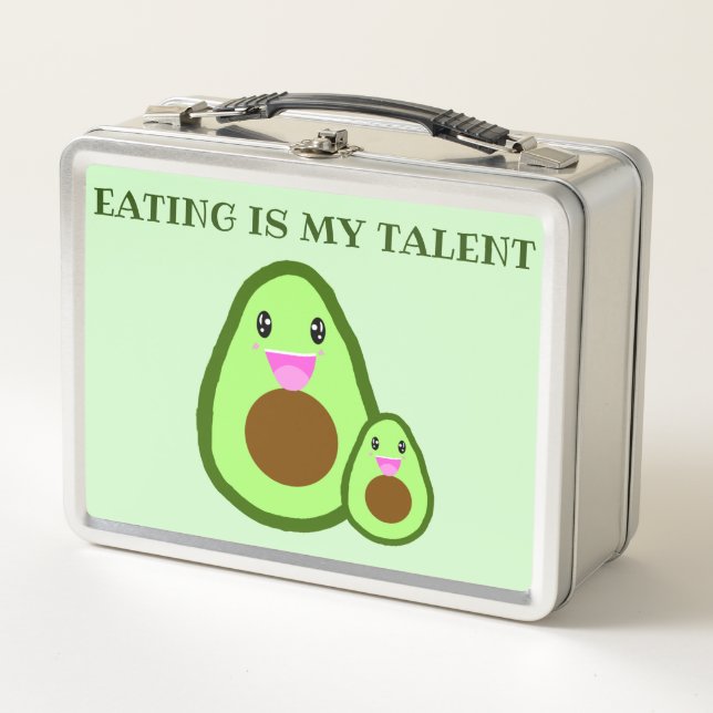 2-seitige Niedliche Kawaii-Avocado-Küche ist mein  Metall Brotdose (Vorderseite)