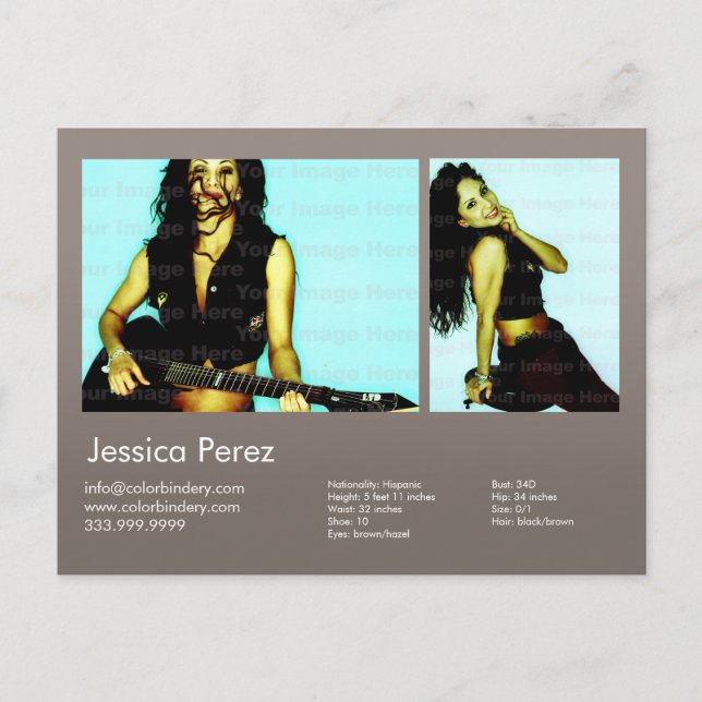 2-seitige Schauspieler und Modell 2 Shot Warm Gray Postkarte (Vorderseite)