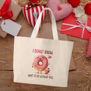 2-seitige süße Donut-Brautjungfer-Vorschlag-Tasche Jumbo Stoffbeutel