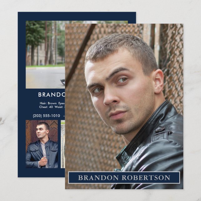 2-seitige Vorlage für 5-Foto-Schauspieler Modell 1 (Vorne/Hinten)