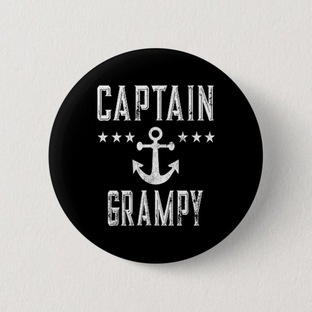 (2-seitiger Druck) Vintage Captain Grampy Boating  Button (Vorderseite)