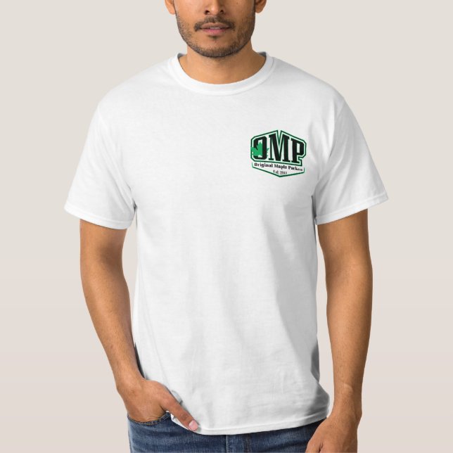 2-seitiger weißer OMP-T - Shirt (1963) (Vorderseite)