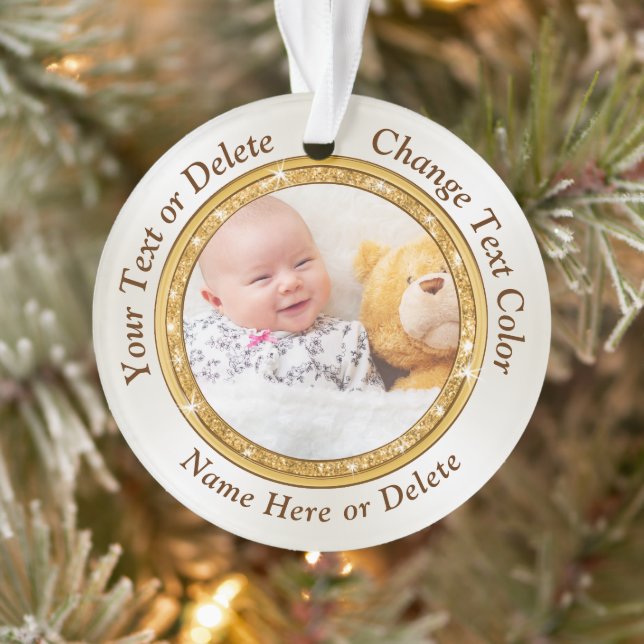 2 Seitliche Personalisierte Foto Ornamente 1 oder  (Baum)