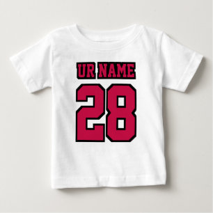2 Seitliche WEISSE CRIMSON RED BLACK Football Crew Baby T-shirt