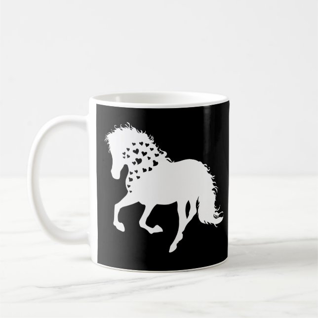 2- Shirt, Reitpferd, T-Shirt, Pferdehorn Kaffeetasse (Links)