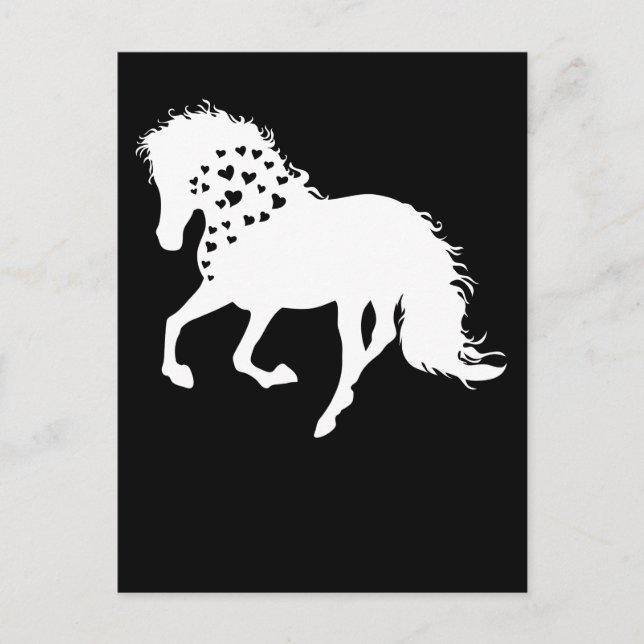 2- Shirt, Reitpferd, T-Shirt, Pferdehorn Postkarte (Vorderseite)