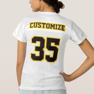 2 Side BLACK GOLDEN YELLOW WHITE Womens Jersey