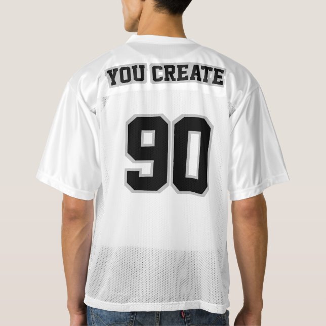 2 Side BLACK SILVER GRAU WHITE Men Football Jersey (Rückseite)