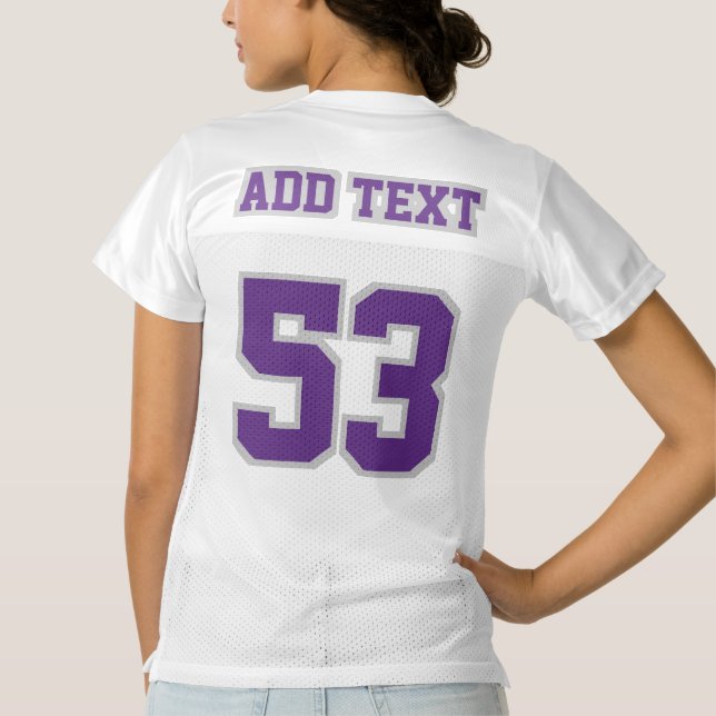 2 Side LILA SILVER WHITE Womens Football Jersey (Rückseite)