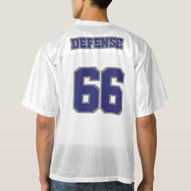 2 Side NAVY BLUE GRAU WHITE Men Football Jersey (Rückseite)