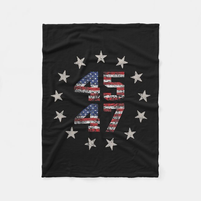 2 Side Trump 2024 Präsident 45 47 Amerikanische Fl Fleecedecke (Vorderseite)