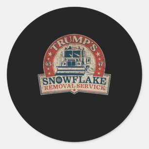 2 Side Trumps Snowflake Removal Service Funny Tru Runder Aufkleber