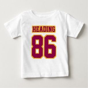 2 Side WHITE BURGUNDY GOLD Dress Football Jersey Baby T-shirt