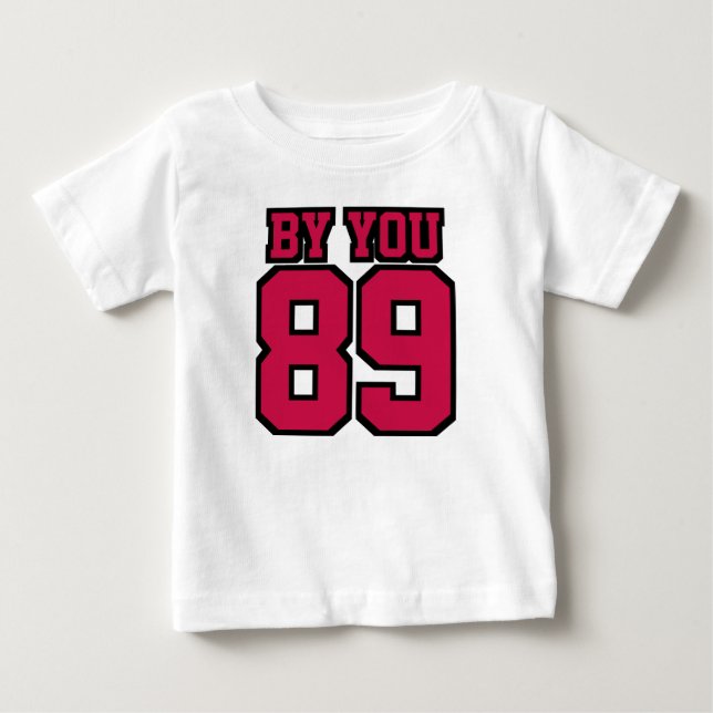 2 Side WHITE CRIMSON RED BLACK One Piece Jersey Baby T-shirt (Vorderseite)