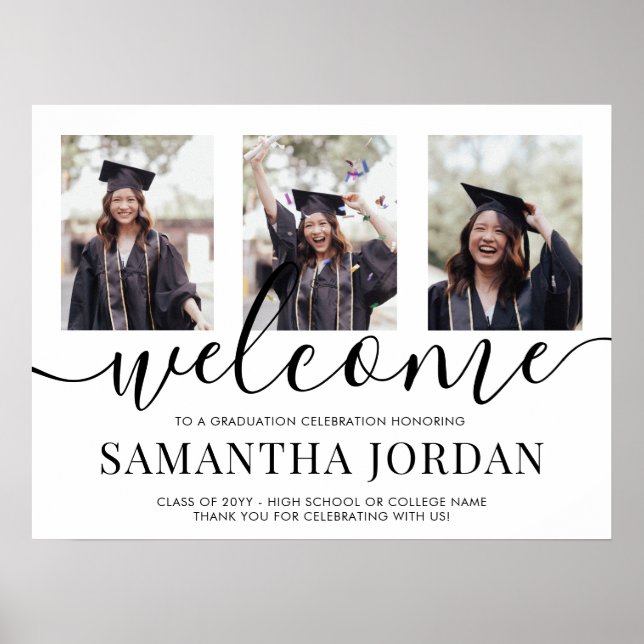 2 Sided 6 Foto Graduation Party Welcome Poster (Vorne)