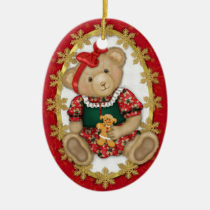 2 Sided - Beary Merry Teddy Bear Ornament