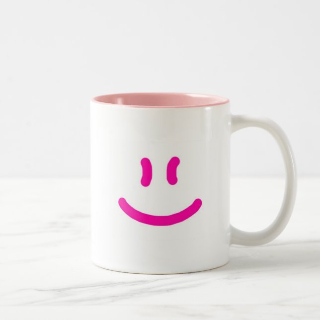 2-Sided glücklicher/Lächeln-rosa Zweifarbige Tasse (Rechts)