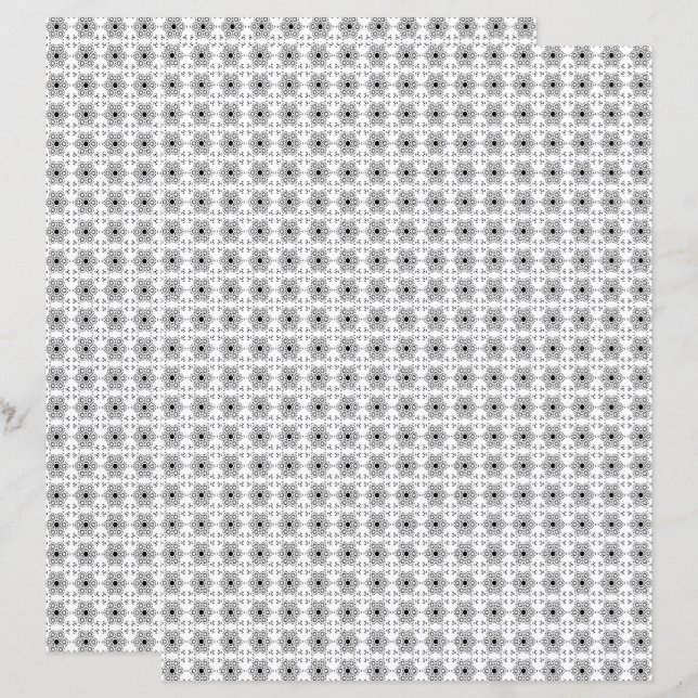 2-Sided W&B Mediterranean Tile Scrapbook Page (Vorne/Hinten)