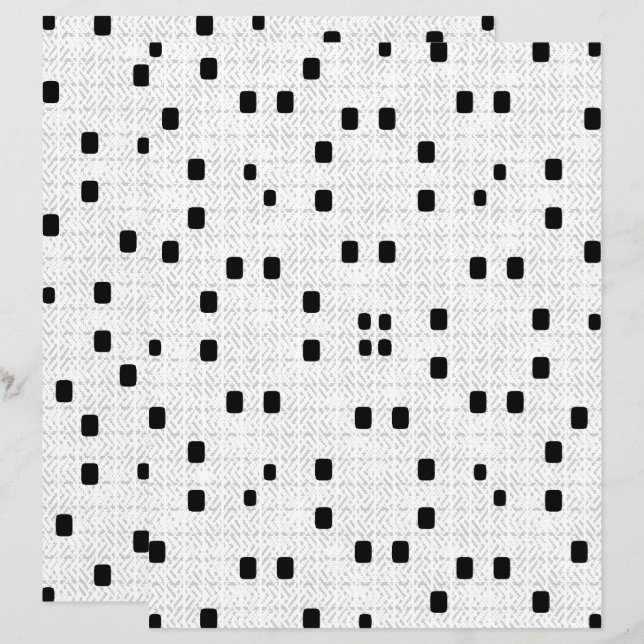 2-Sided W&B Textured Minimalism Scrapbook Page (Vorne/Hinten)