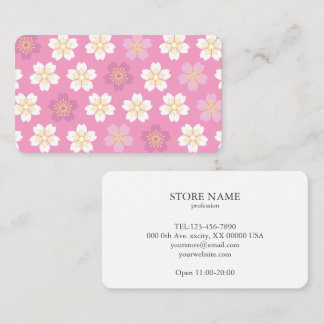 2 sides Cherry Blossom "SAKURA" Pink 名刺 Visitenkarte